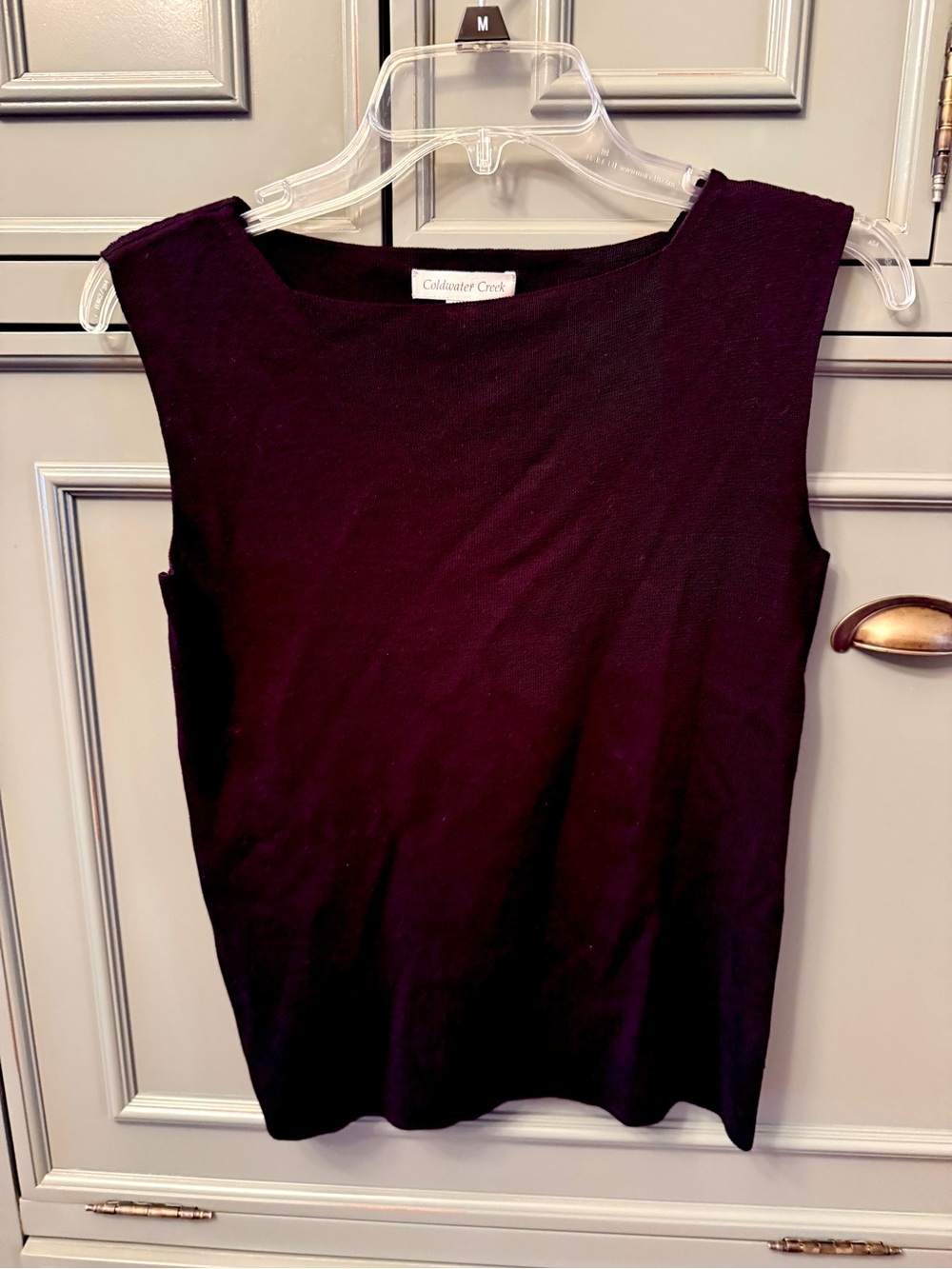 Coldwater Creek Black Silk Square Neck Sleeveless Top sz S Minimalist 90s